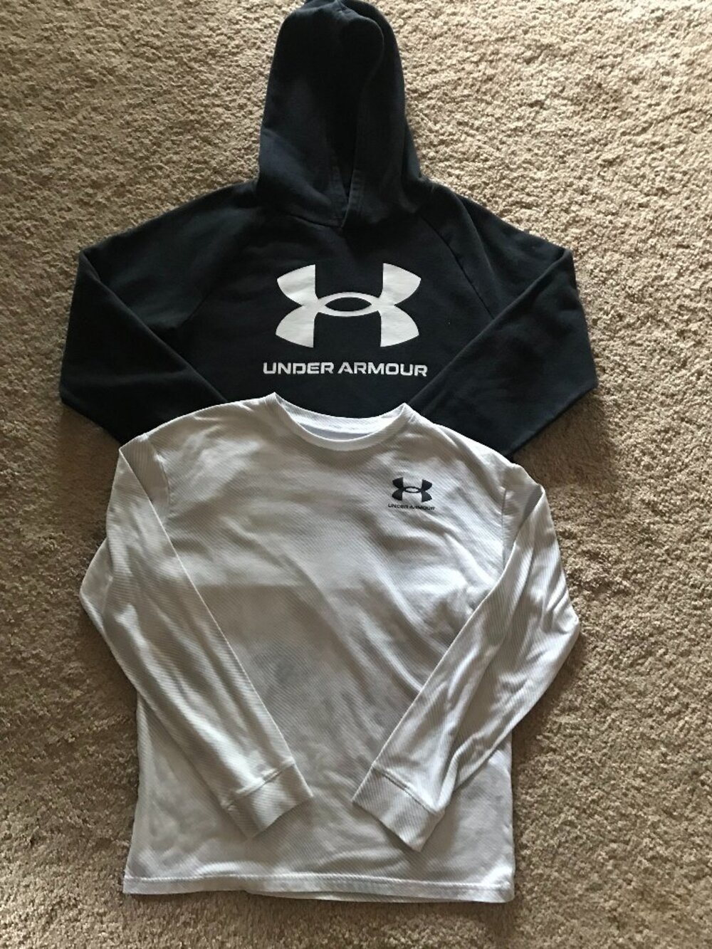 Boys ( Youth ) Under Armor shirt & hoodie size Large - both for $10